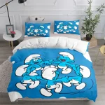 Housse de couette avec taies d&rsquo;oreiller motifs dessin animé lit enfant chambre ado style coloré 3 pièces