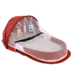 Lit de bébé Portable d&rsquo;extérieur, Isolation pour nouveau-né, berceau de voyage bionique, pratique, pliable, Anti-Stress, lit central, couffin pour bébé – Red