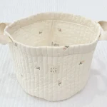Sac de rangement en coton brodé pour bébé panier组织ateur de jouets et vêtements design moderne et pratique