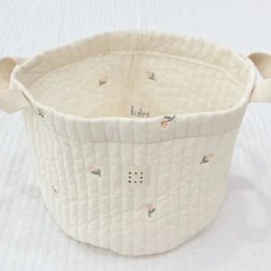 Sac de rangement en coton brodé pour bébé panier组织ateur de jouets et vêtements design moderne et pratique