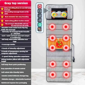 Matelas de massage électrique multifonction avec chauffage pétrissage vibration et oreiller lombaire ajustable Matelas de massage électrique multifonction avec chauffage pétrissage vibration et oreiller lombaire ajustable