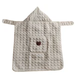 Couverture de poussette pour bébé, coupe-vent, polaire épaisse, écharpe, ours lapin, hiver, lange d’emmaillotage pour nouveau-né, couette de couchage à capuche pour bébé – Bear