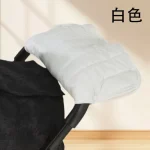 Housse de guidon pour poussette d&rsquo;hiver polaire antidérapante universelle confortable accessoire bébé poussette en hiver design moderne 30x20cm blanc