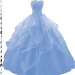 Robe de bal formelle pour bébé princesse robe de soirée élégante bleu blanc sans manches bretelles design floral robe longue occasion festive nouvelle collection