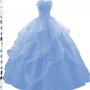 Robe de bal formelle pour bébé princesse robe de soirée élégante bleu blanc sans manches bretelles design floral robe longue occasion festive nouvelle collection