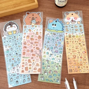Feuilles stickers décoratifs animaux mignons 4 styles 1015 cm idéal pour décoration créative scrapbooking cahiers cadeau original enfants adolescents