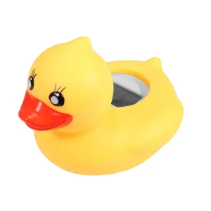 Thermomètre de bain bébé en forme de canard flottant jaune vif plastique écofriendly pour nouveauné enfant sécurité et amusement