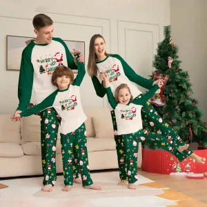 Costume de Noël Famille Pyjamas Enfants 713 Ans Motif Vert Douillet Ensemble 2 Pièces Père Mère Enfants Look de Nuit Hiver