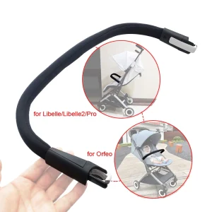 Adaptateur handlebar poussette Libelle Libelle2 Pro Orfeo Cybex barre parechocs flexible noir plastique tissu gain de place voyage bébé Adaptateur handlebar poussette Libelle Libelle2 Pro Orfeo Cybex barre parechocs flexible noir plastique tissu gain de place voyage bébé