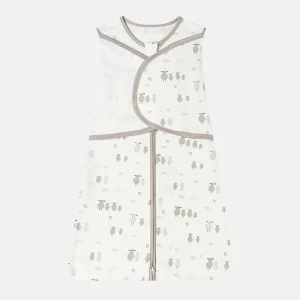 Sac de couchage bébé confortable en coton doux design moutons nuages fermeture éclair 13 ans vêtement de nuit respirant sécurité et praticité