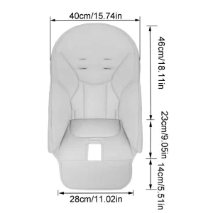 Coussin de siège auto bébé en cuir PU blanc ergonomique sécuritaire facile à nettoyer dimensions 40x46x28 cm design moderne minimaliste