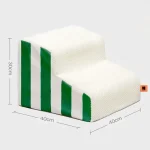 Escalier portable pour chien design moderne et sécurisé marches stables pour chats et chiens agilité accessoire domestique vert et blanc rayures