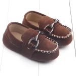 Chaussures bébé garçon 018M mocassins coton semelle souple brown style élégant confortable