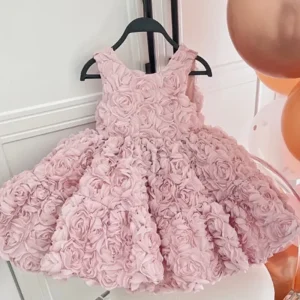 Robe Tutu Fleur princesse bébé fille Anniversaire Élégance Matériel Doux Confort Usage Spécial