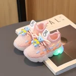Chaussures enfants LED Happy Smile baskets lumineuses pour bébé 13 ans multicolore confortable respirant sécuritaire design ludique