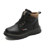 Bottes de neige pour enfants confortables et antidérapantes style moderne noir et marron nouvelle collection 2024