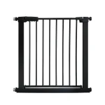 Barrière de sécurité pour porte en métal noir sécurisée pour enfants et animaux de compagnie ajustable durable et moderne