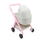 Poussette pour poupée 1/12 maison de poupée jouet bébé simulateur accessoire enfants 36 ans plastique rose grise moderne sécuritaire