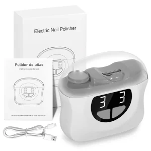 Coupe-ongles électrique 2 en 1 avec lumière LED, broyeur automatique pour bébé et adulte, Mini outils de manucure, soins des ongles – Grey