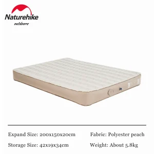 Naturehike matelas gonflable camping extérieur polyester doux confortable compact portable valve intégrée camping piquenique barbecue Naturehike matelas gonflable camping extérieur polyester doux confortable compact portable valve intégrée camping piquenique barbecue