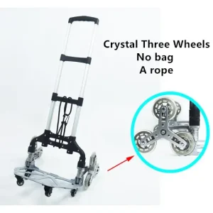Chariot transport lourd 3 roues Aluminium 150kg maniable escalier portage bébé bagages déménagement