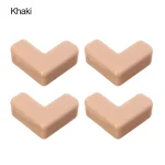 Protecteurs de coins de table en PVC souple autoadhésif dispositif de sécurité pour enfants 4 pièces  Khaki