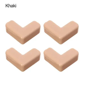 Protecteurs de coins de table en PVC souple autoadhésif dispositif de sécurité pour enfants 4 pièces  Khaki