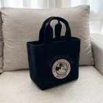 Sac à main en toile Mickey Mouse Disney sac fourretout noir sans fermeture éclair poignées courtes sac de Shopping accessoires bébé femmes décontracté