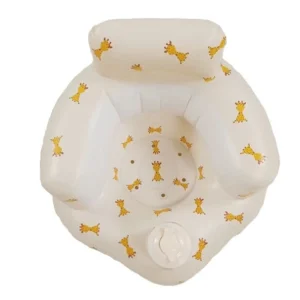 Siège gonflable pour bébé chaise de bain portable girafe tabouret d&rsquo;eau en PVC support assis bébé confortable bain sécurisé