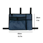 Sac de marche pliable pour personnes âgées, plusieurs poches, organisateur de rangement suspendu pour fauteuils roulants, sac de marcheur pour poussette, accessoires – blue