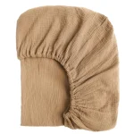 Housse de couette en gaze de coton doux pour bébé housse d&rsquo;oreiller respirante texture gaufrée couleur beige design moderne idéale pour la literie bébé