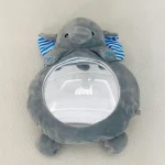 Miroir voiture bébé en peluche éléphant miroir souple facile à installer accessoire de sécurité design enfant tissu doux.usage quotidien