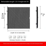Écran rétractable de séparation polyester 125cm x 68cm noir supports et crochets inclus facile à installer portable et durable