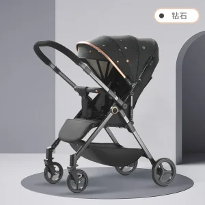 Poussette bidirectionnelle ultra légère pour bébé landau à quatre roues tour par minute paysage élevé moderne facile à plier design minimaliste coloré urbain bébé 03 ans