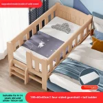 Lit enfant en bois massif gardecorps design moderne matelas en palmier de coco échelle bois chêne naturel sécuritaire transition lit bébé
