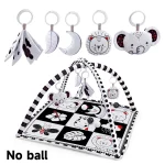 Tapis d&rsquo;éveil bébé tapis de jeu multifonctionnel 刺激 visuel texture éveil sensoriel 01 an tissu doux jouets suspendus design moderne cadeau bébé