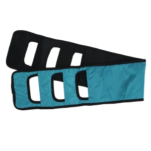 Écharpe de soutien lombaire pour portage bébé accessoire de confort ceinture de maintien abdominal polyester design sportif_bleu et noir