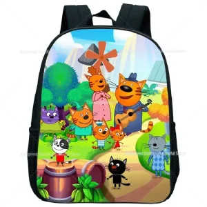 Sac à dos enfant chatons maternelle design Cute Three Cats sécurité pratique compartiments multiples nylon doux enfants 713 ans Sac à dos enfant chatons maternelle design Cute Three Cats sécurité pratique compartiments multiples nylon doux enfants 713 ans