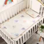 Matelas à langer d&rsquo;été pour bébé tissu rafraîchissant avec oreiller pour nouveauné coussin de berceau design ludique nursery style 03 ans