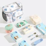 Organisateur de landau multifonctionnel en tissu Oxford sac suspendu imperméable pour poussette de bébé rangement de biberons grande capacité