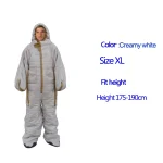 Sac de couchage humanoïde adulte camping intérieur hiver été matelassé coton beige XL confort