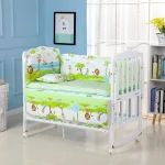 Ensemble de literie bébé 6 pièces coton 100% avec parechocs couette oreiller et housse de lit – Motifs animés