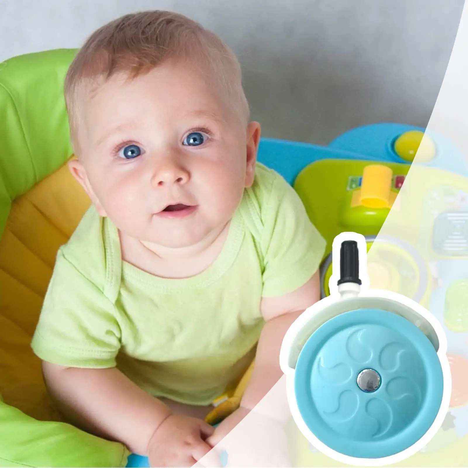 4 Roues de Poussette Silencieuses en Plastique Con conception Avancée pour bébés 12 Ans Usage Extérieur Facile à Ajuster