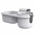 Portebouteille multifonction pour poussette bébé design épuré 2 compartiments noir/gris 22.5×10.5×9 cm