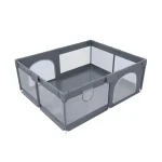 Parc à bébés portable spacieux en maille et métal design moderne sécurisé idéal pour la maison et les déplacements