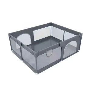 Parc à bébés portable spacieux en maille et métal design moderne sécurisé idéal pour la maison et les déplacements Parc à bébés portable spacieux en maille et métal design moderne sécurisé idéal pour la maison et les déplacements