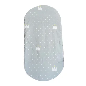 Draphousse bébé en coton doux design moderne avec motif couronne adaptable à berceau panier Moïse et matelas ovales