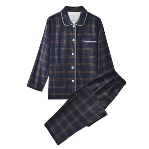 Ensemble pyjamas coton carreaux manches longues intérieur nuits détente adultes style classique qualité supérieure Ensemble pyjamas coton carreaux manches longues intérieur nuits détente adultes style classique qualité supérieure