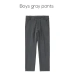 Pantalon garçon collection automne 2025 coton polyester coupe régulière boutons gris tenue enfant polyvalente confortable