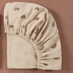 Draphousse berceau bébé housse matelas à langer nouveauné motif arc beige coton doux respirant sécurité bébé